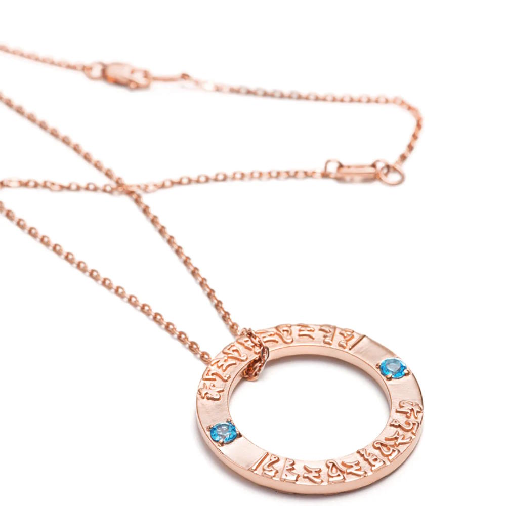 Amulett Halskette TARA Mantra, Roségold
