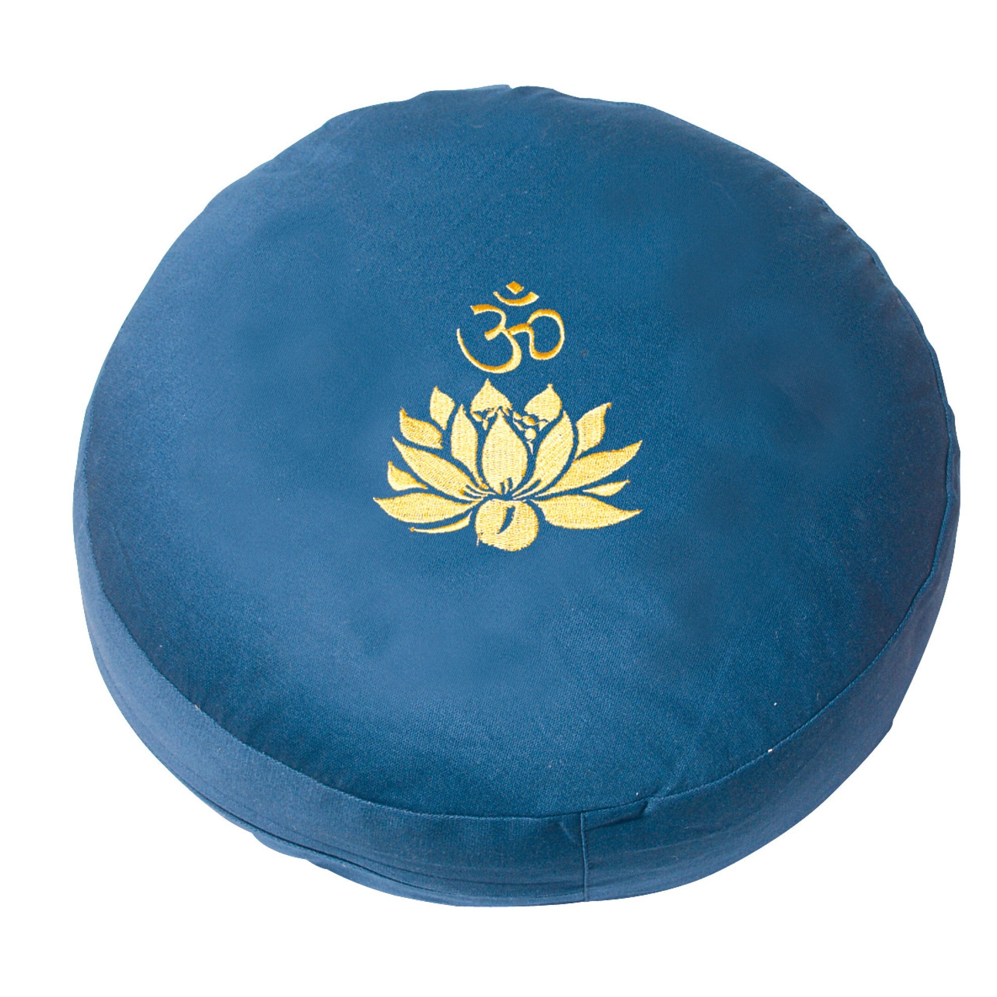Meditationskissen rund, LOTUS OM, 35 cm, blau