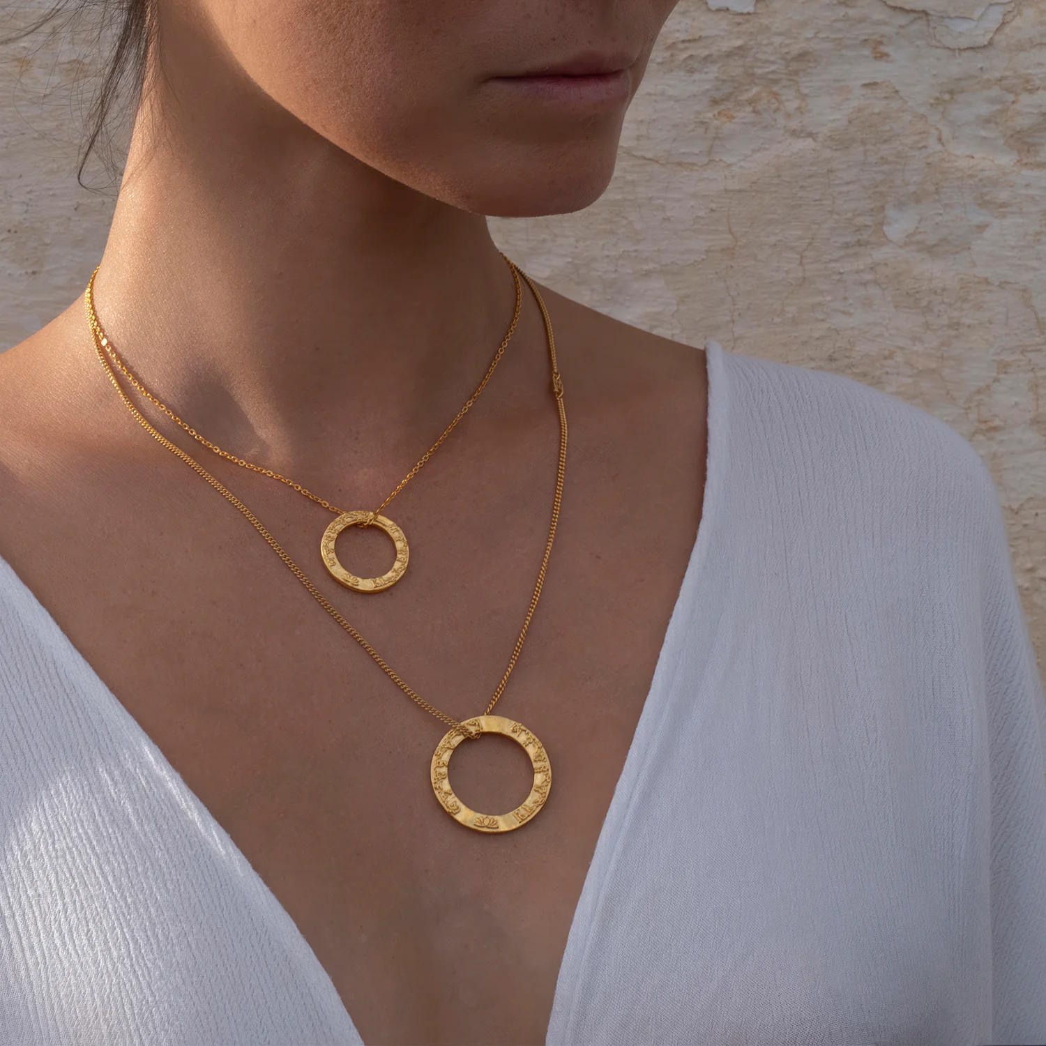 Amulett Halskette TARA Mantra, Gold