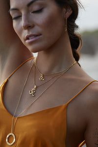 Amulett Yoga Halskette GAYATRI Mantra, Roségold