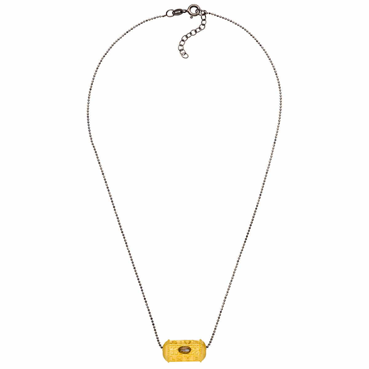 Yoga Halskette GIVE LOVE HOPE, Gold