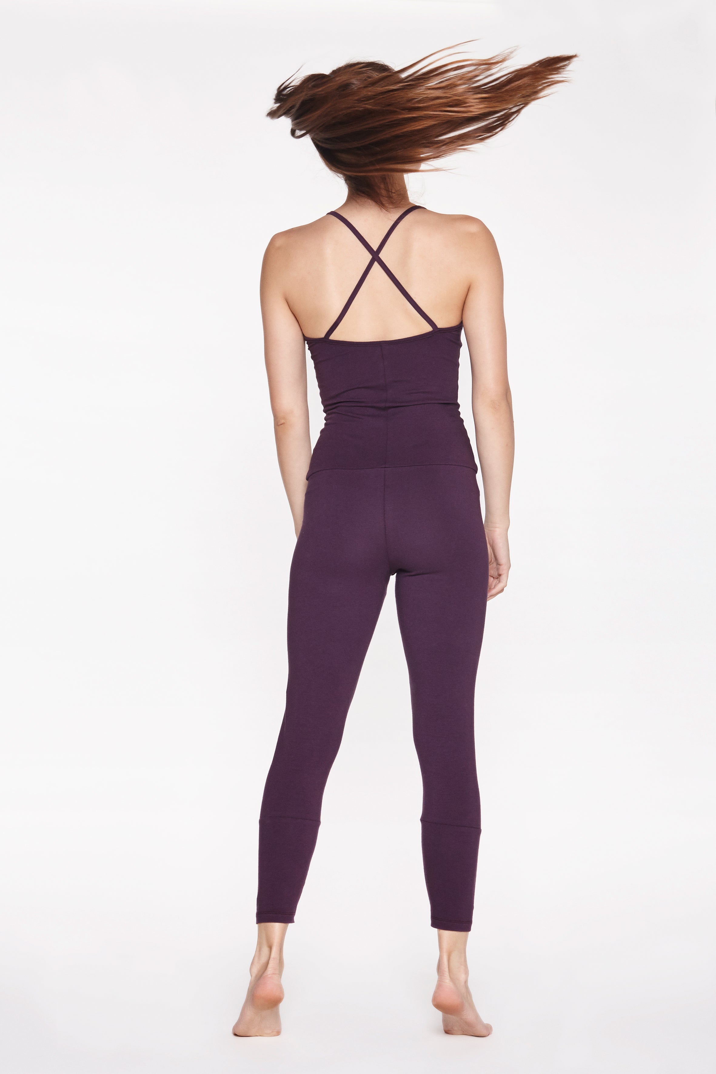 Yoga Jumpsuit Cross BURGUNDY