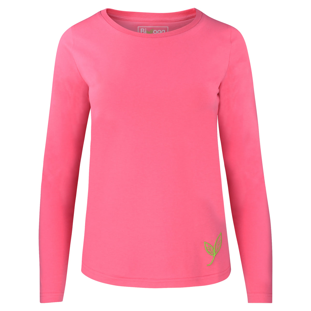 Damen Shop Shirt XS-XL Premium Langarm Yoga – Yoga GOTS-zertifiziert, BASIC Pink,