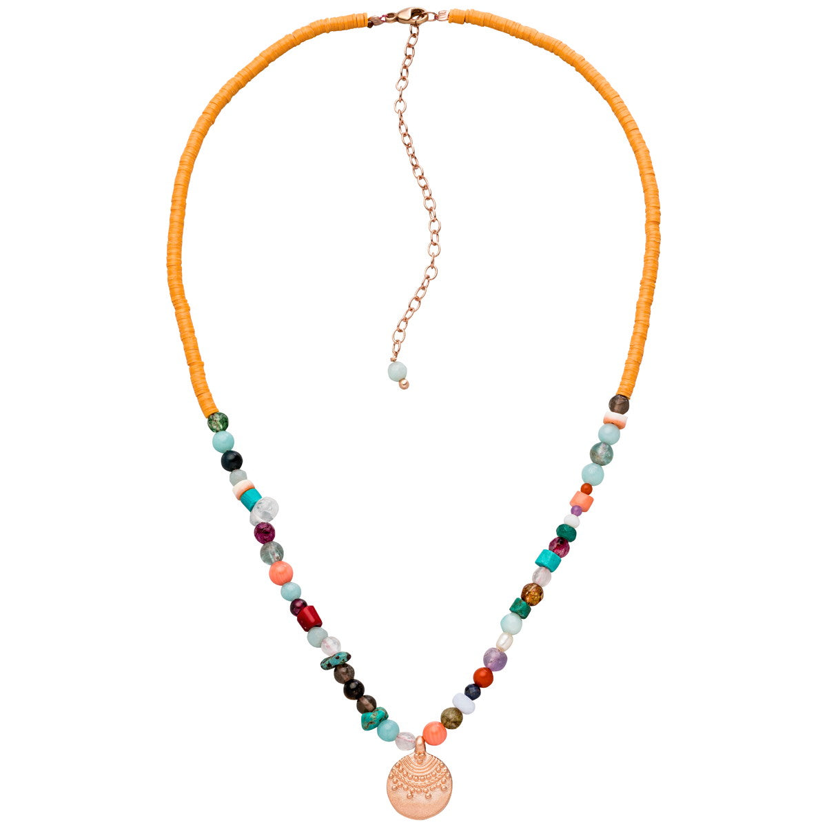 Yoga Halskette Edelstein Choker HAPPY, Roségold