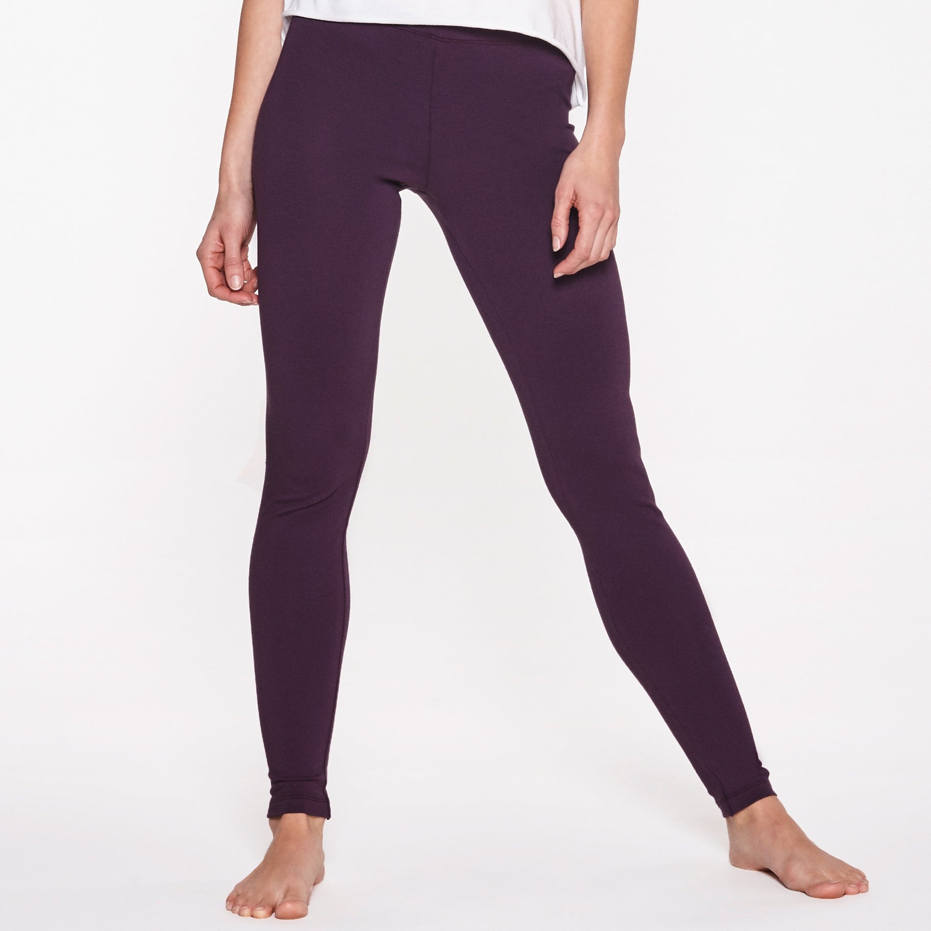 Yoga Leggings lang, BURGUNDY