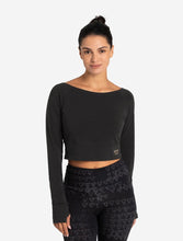 Laden Sie das Bild in den Galerie-Viewer, Yoga Shirt Croptop BAMBUS, Schwarz