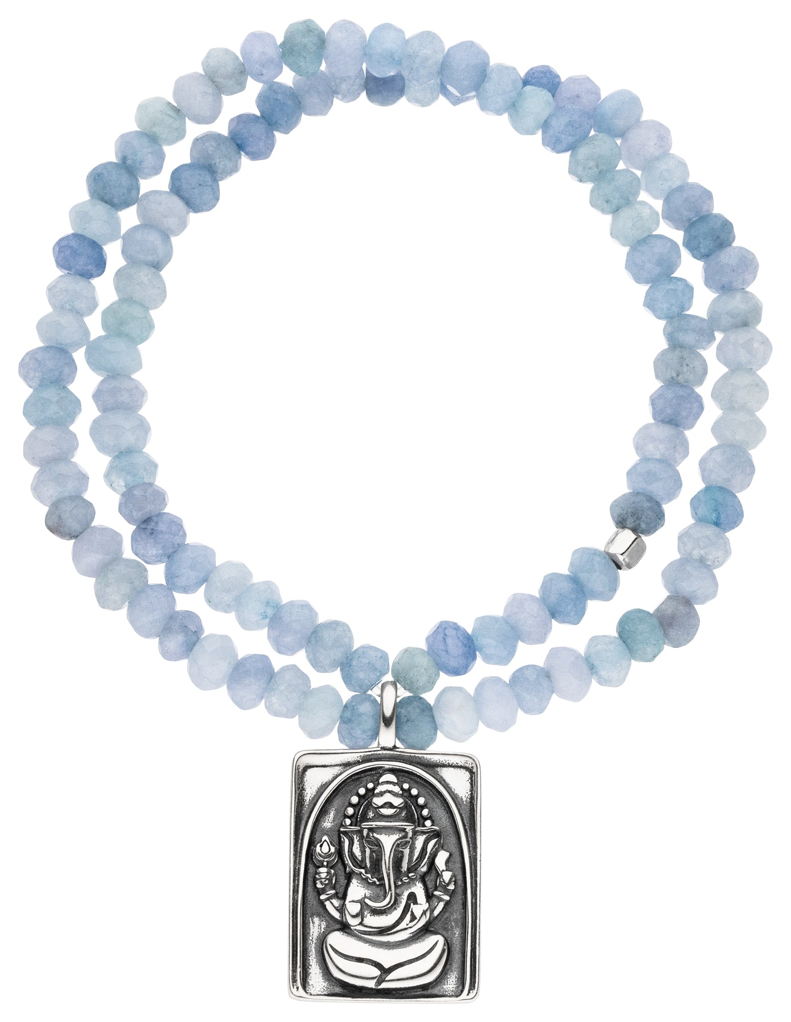 Yoga Armband GANESHA POWER, doppelreihig, Silber