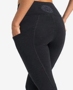 Yogaleggings YOGA & RUN, Schwarz