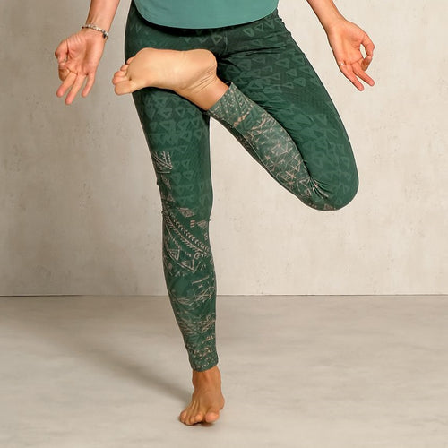 Yoga Leggings  BUDDHI, Biobaumwolle, Smaragdgrün