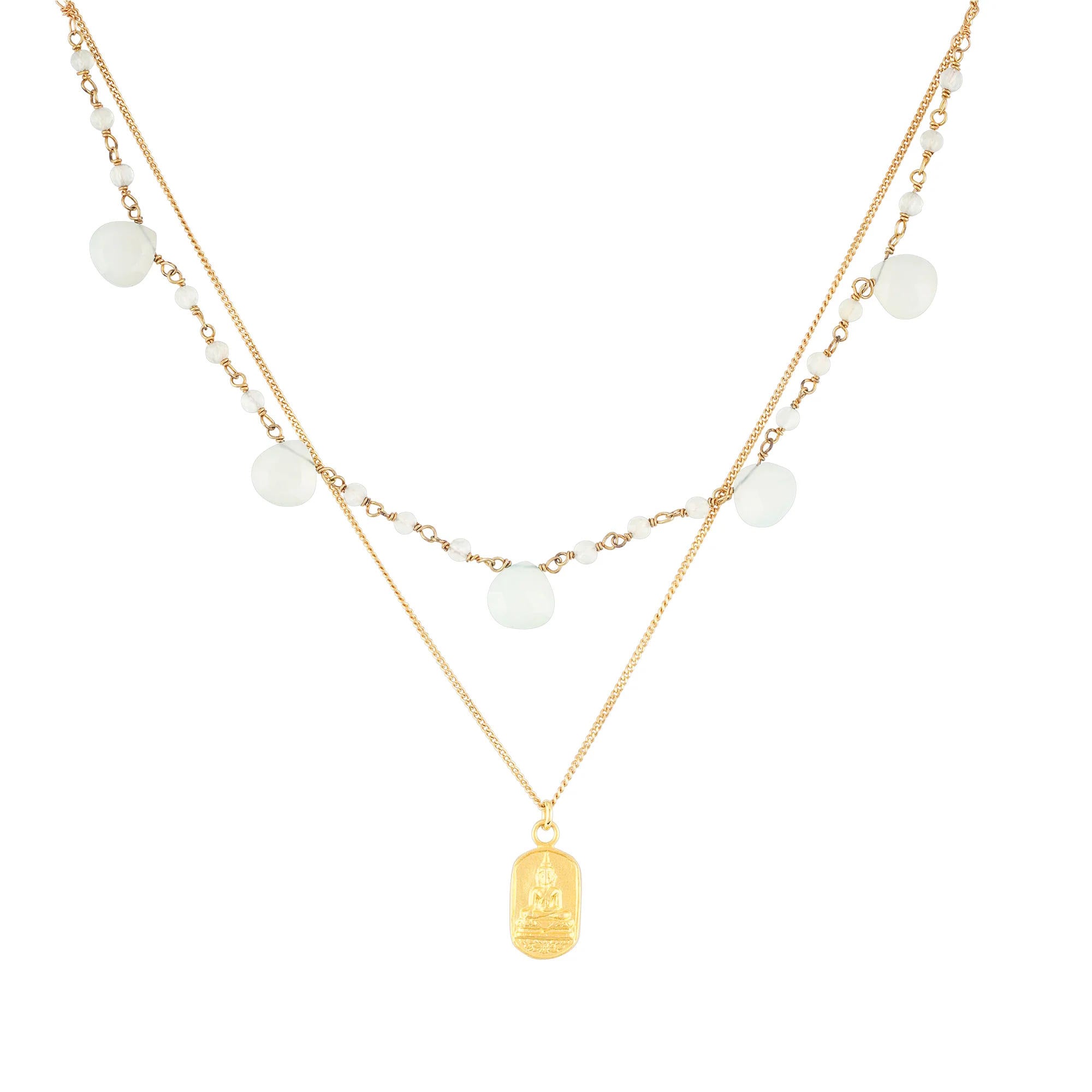 Yoga Choker Glücksbringer Halskette BUDDHA, Gold