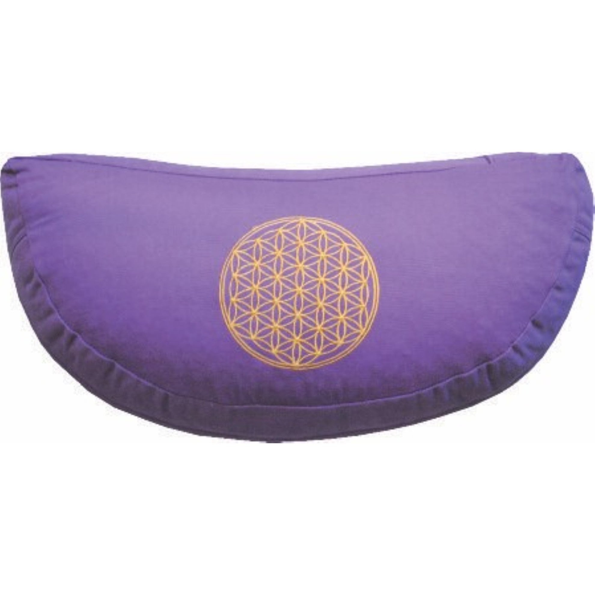 Halbmond-Meditationskissen, BLUME DES LEBENS,  violett