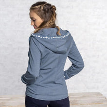 Laden Sie das Bild in den Galerie-Viewer, Yoga Sweatjacke BLUME DES LEBENS, Jeansblau