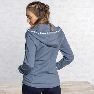 Yoga Sweatjacke BLUME DES LEBENS, Jeansblau