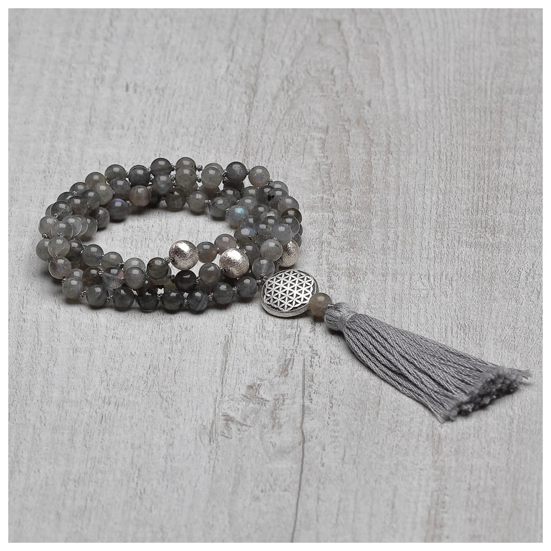 Mala Kette Blume des Lebens, Labradorit