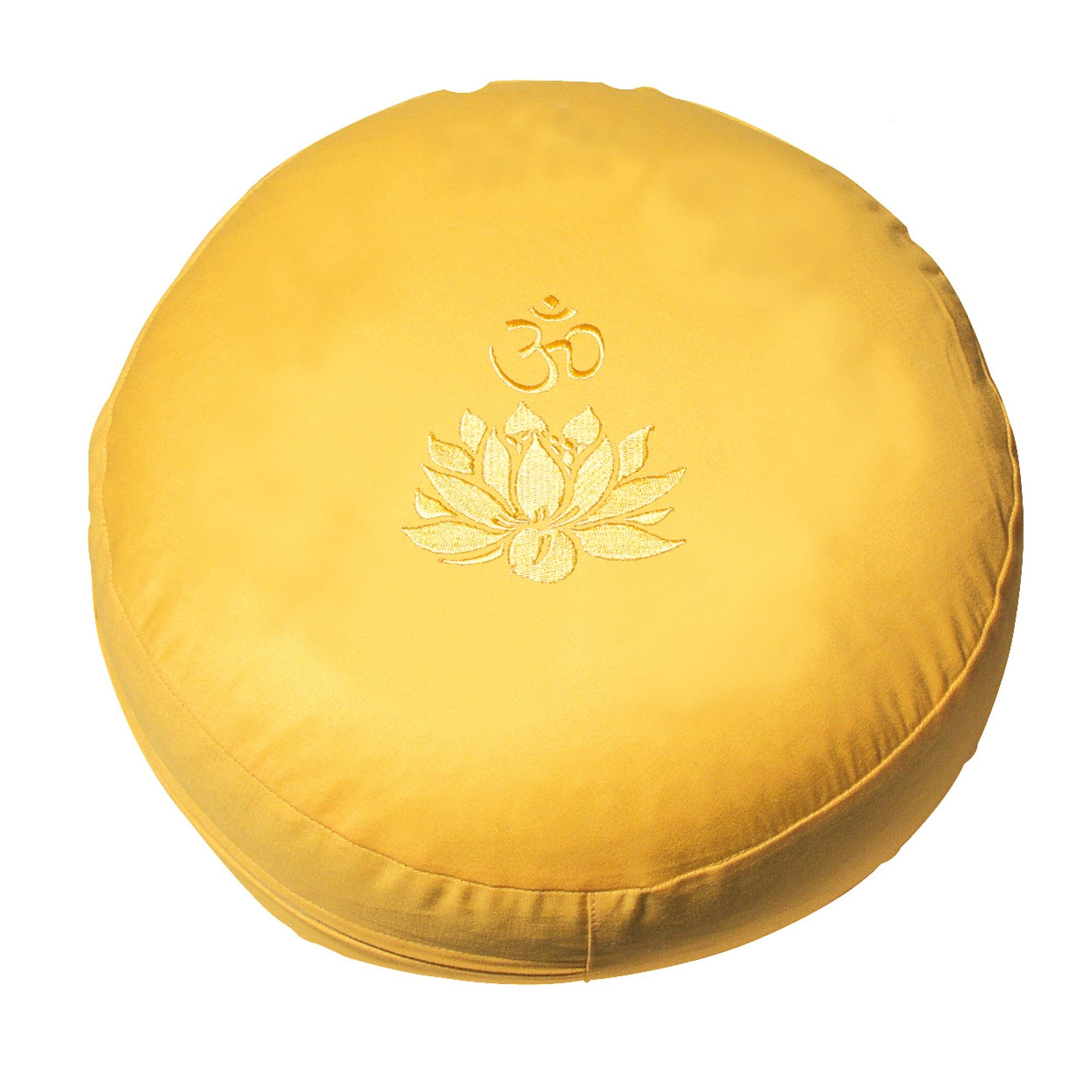 Meditationskissen rund, LOTUS OM, 35 cm, gelb