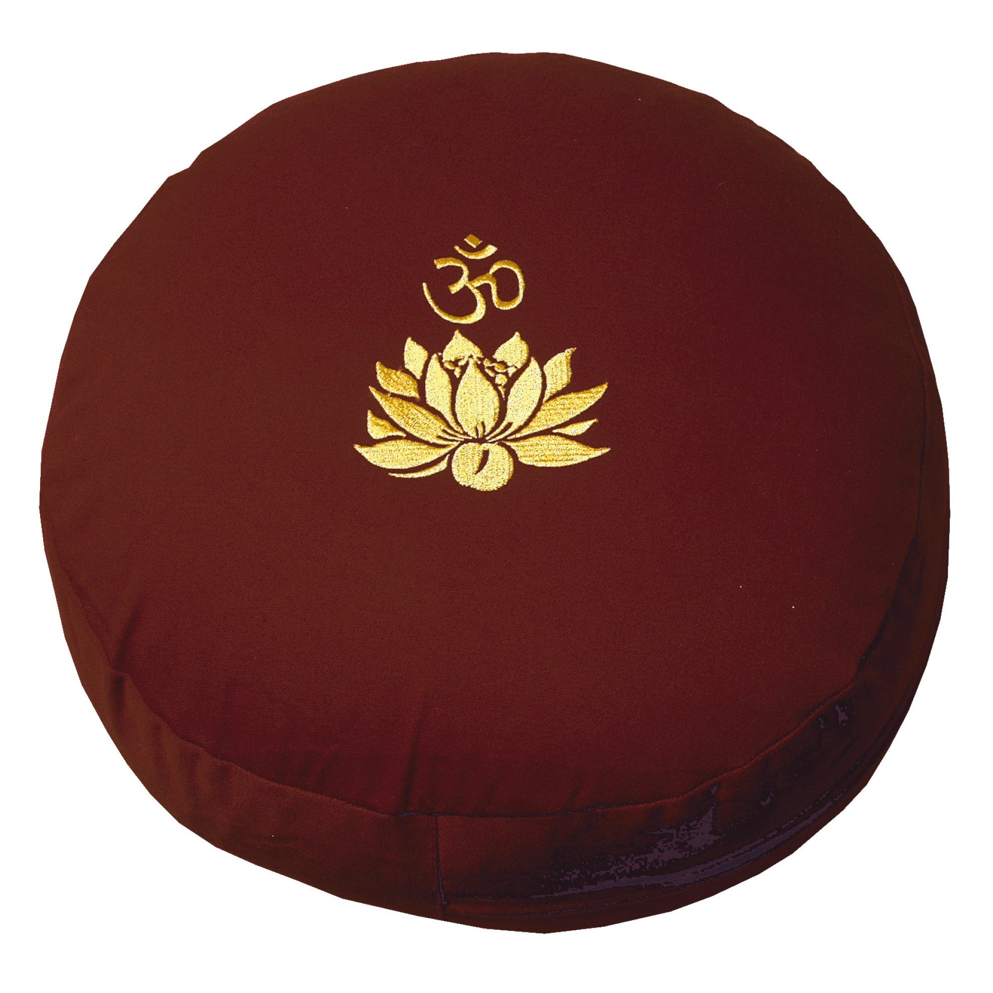 Meditationskissen rund, LOTUS OM, 35 cm, kastanienbraun