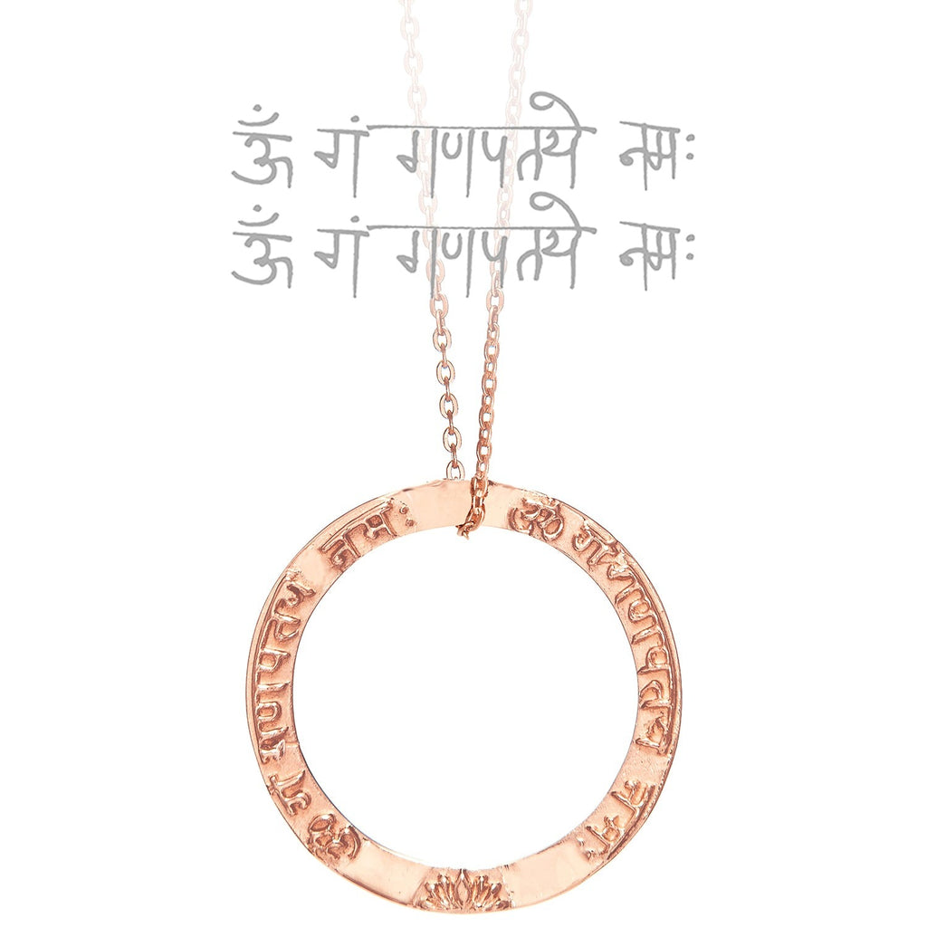 Ganesha Mantra Anhänger rosé vergoldet