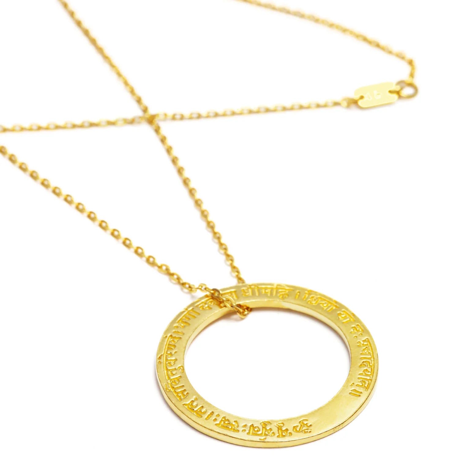 Amulett Halskette GAYATRI Mantra, Gold