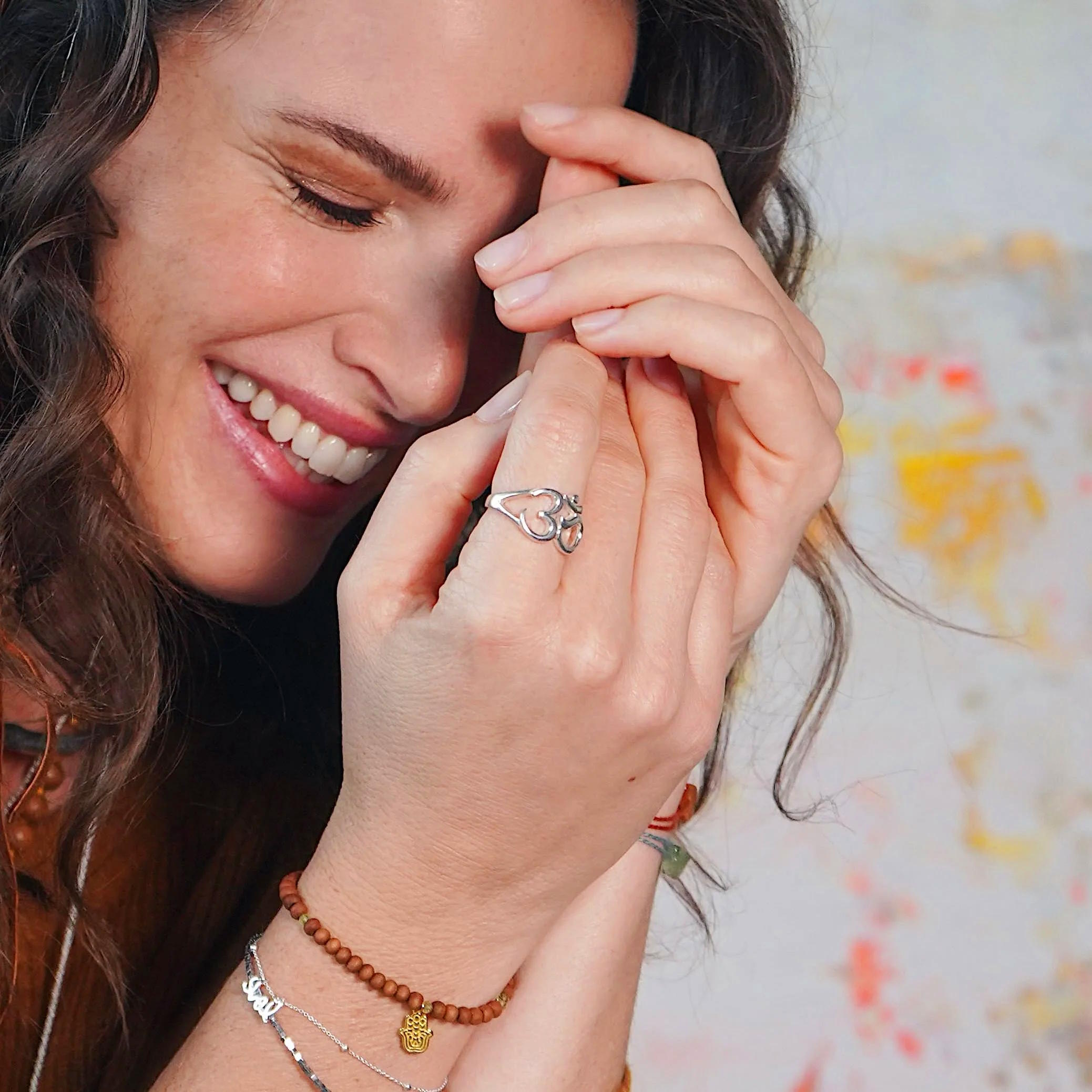 OM Symbol Ring, Silber