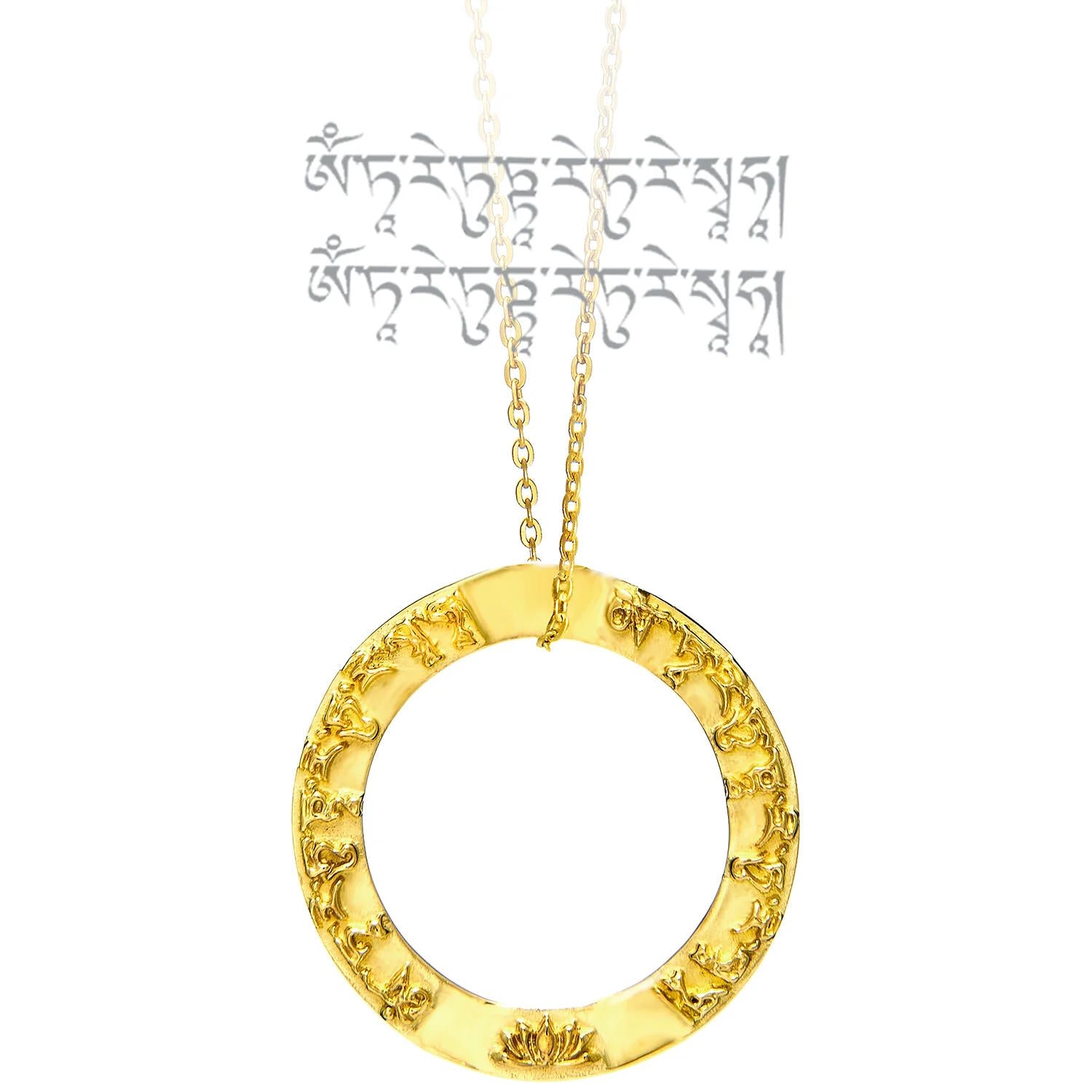 Amulett Halskette TARA Mantra, Gold