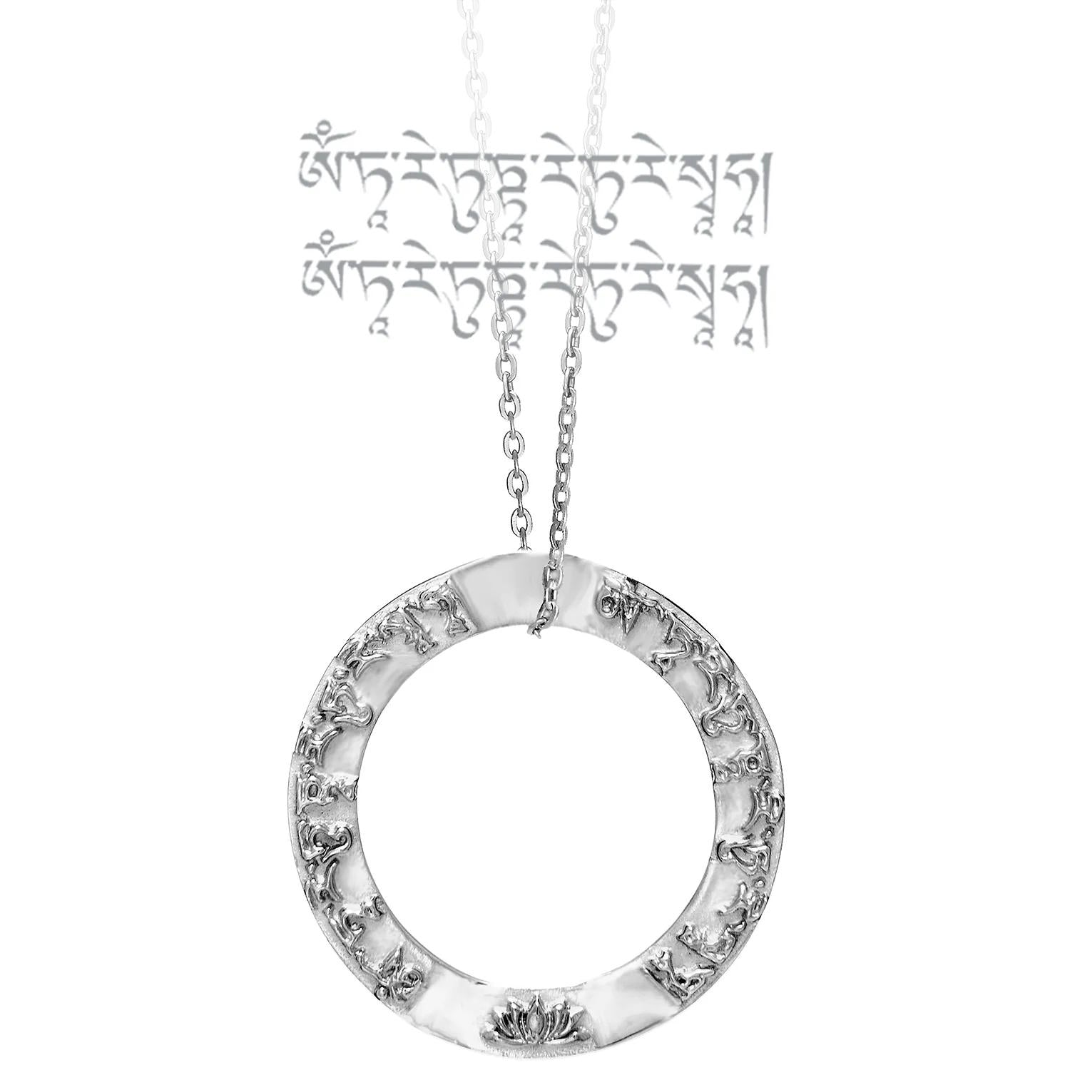 Amulett Halskette Mantra TARA, Silber