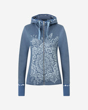 Laden Sie das Bild in den Galerie-Viewer, Yoga Sweatjacke BLUME DES LEBENS, Jeansblau