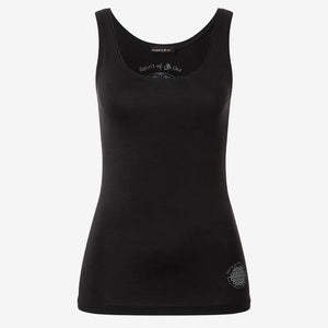 Yoga Tanktop Damen SATTI, Schwarz