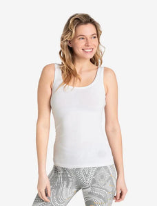 Yoga Tanktop Damen SATTI, Weiß