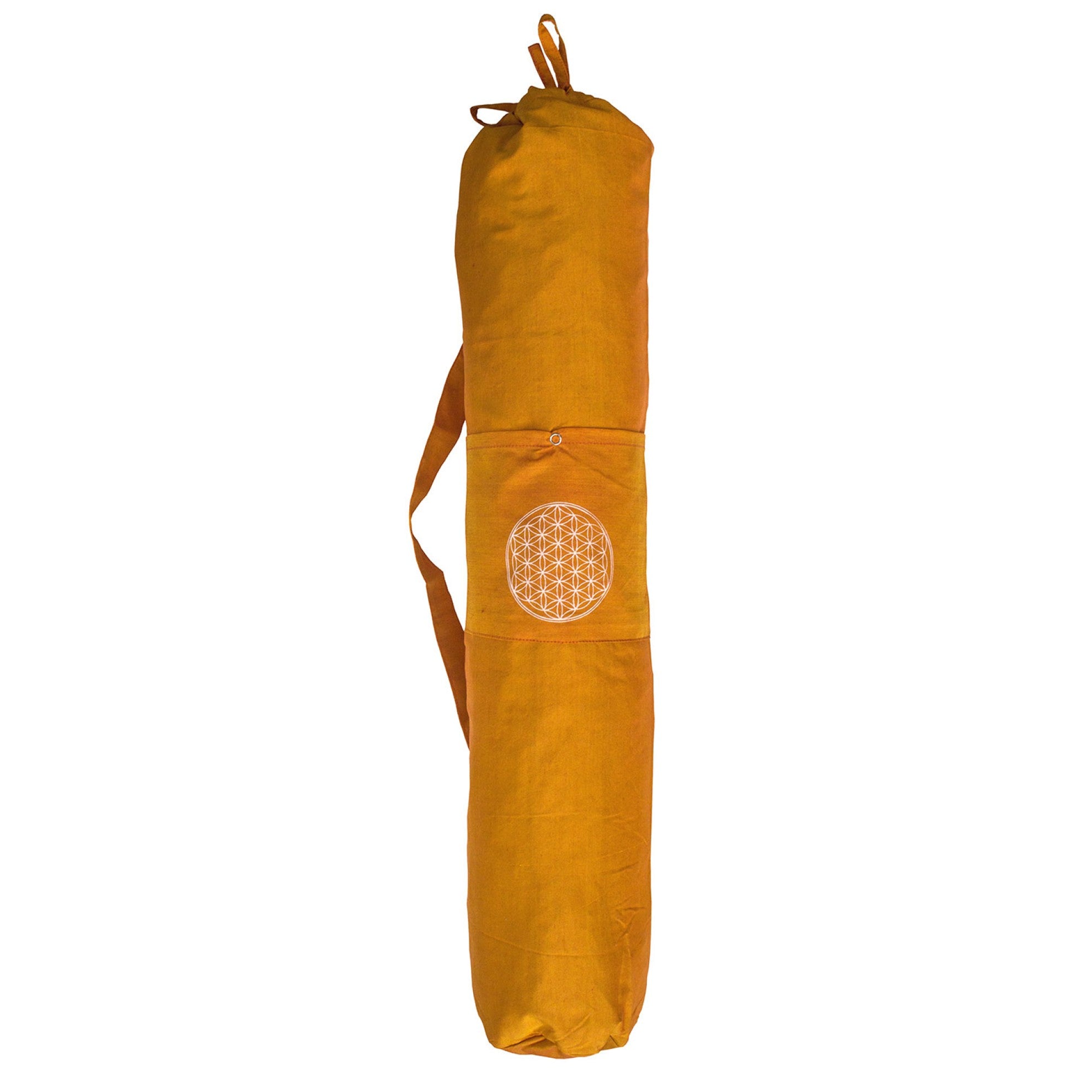 Yogamatten-Tasche BLUME DES LEBENS, Safrangelb