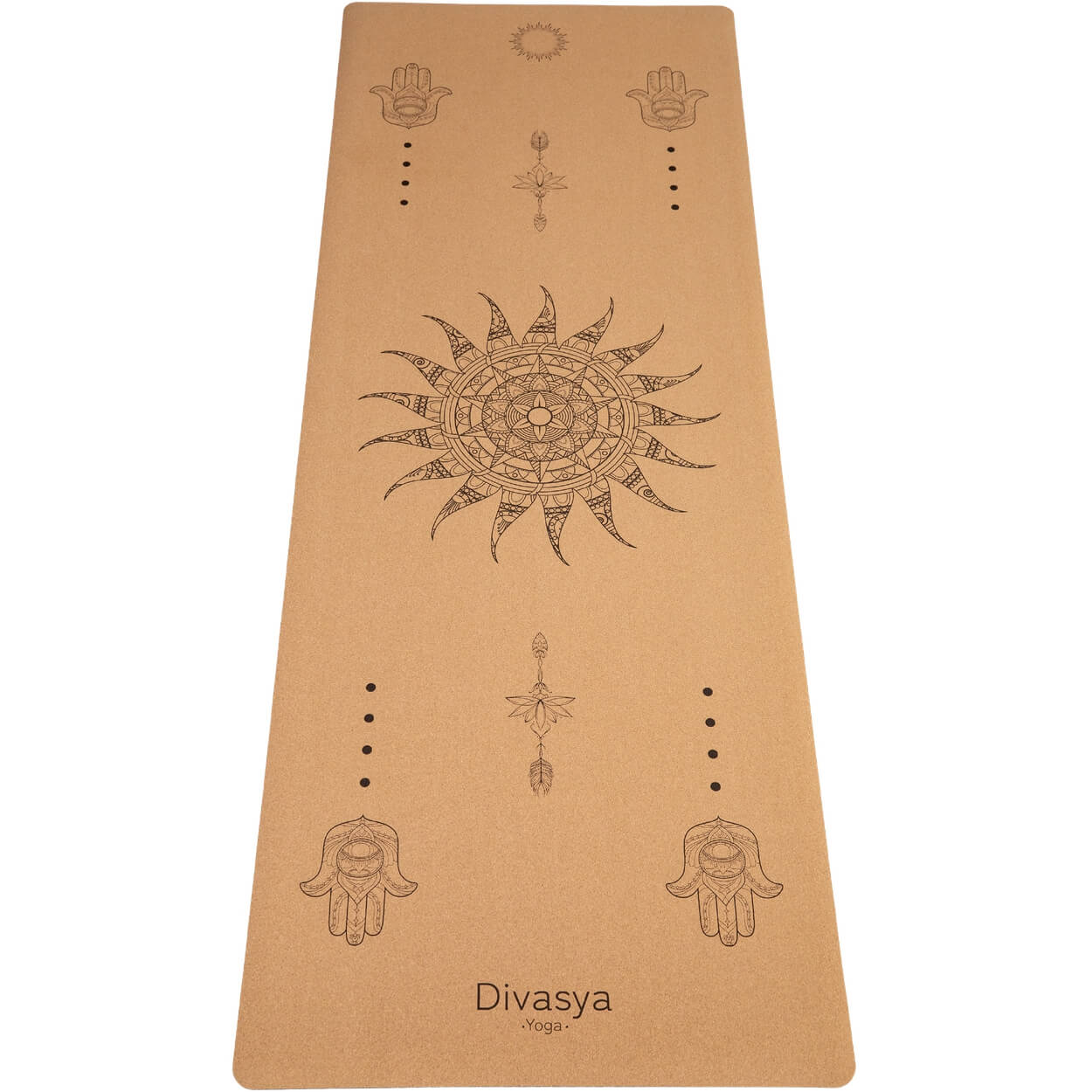 Yogamatte rutschfest aus Kork SONNE, 183 cm