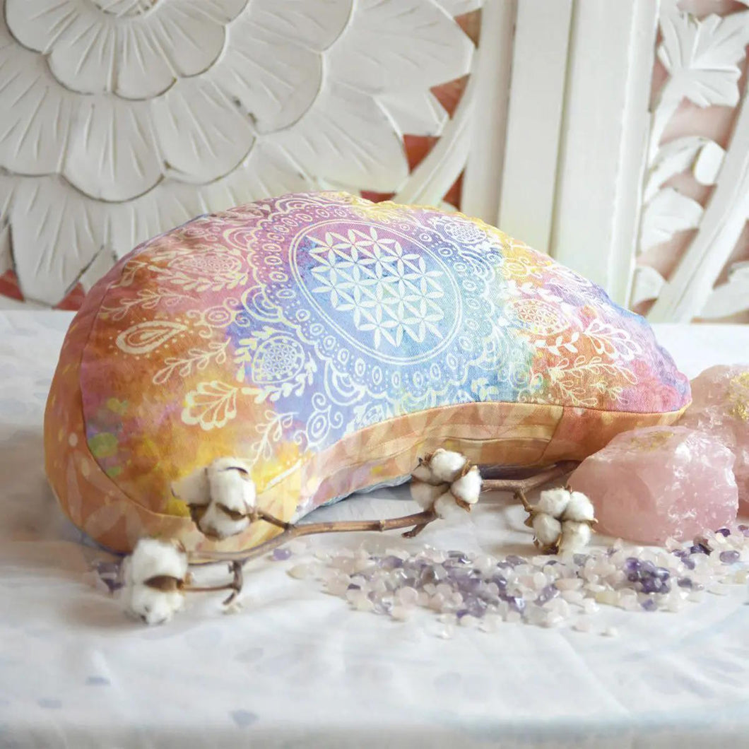 Halbmond Meditationskissen BUNT, 38 cm, multicolor
