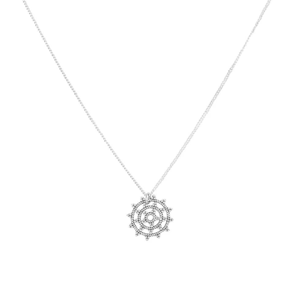 Yoga Halskette Wheel of Karma, Silber