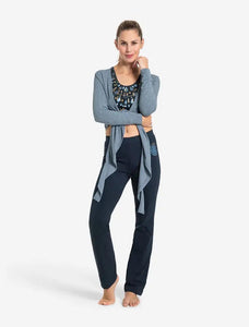 Yogahose Damen WELLNESS, Dunkelblau