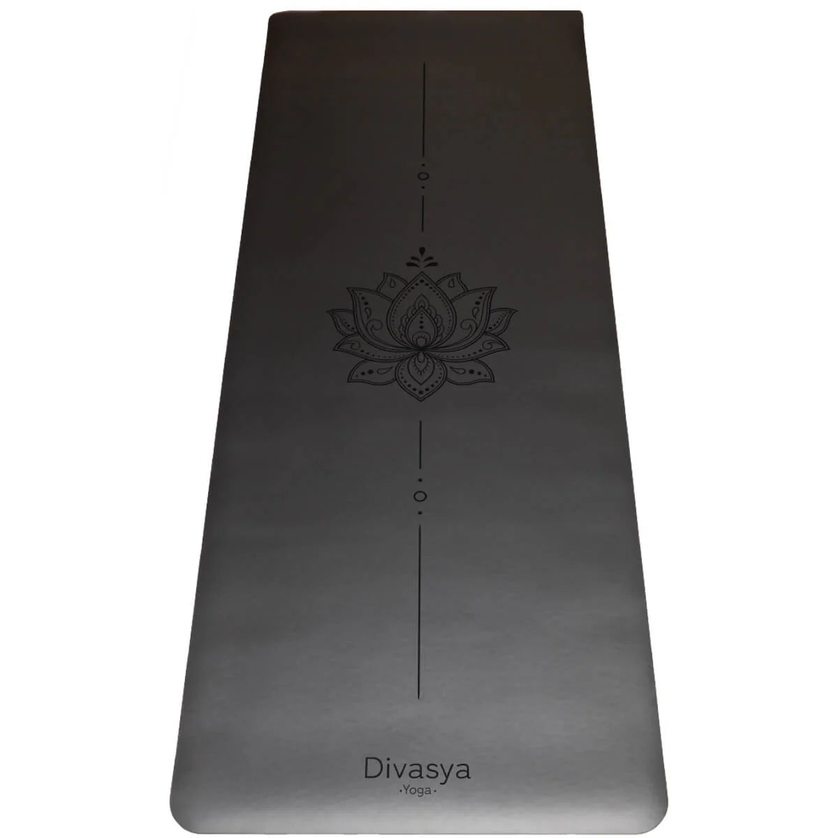 Yogamatte rutschfest Naturkautschuk DARK LOTUS, 185 cm