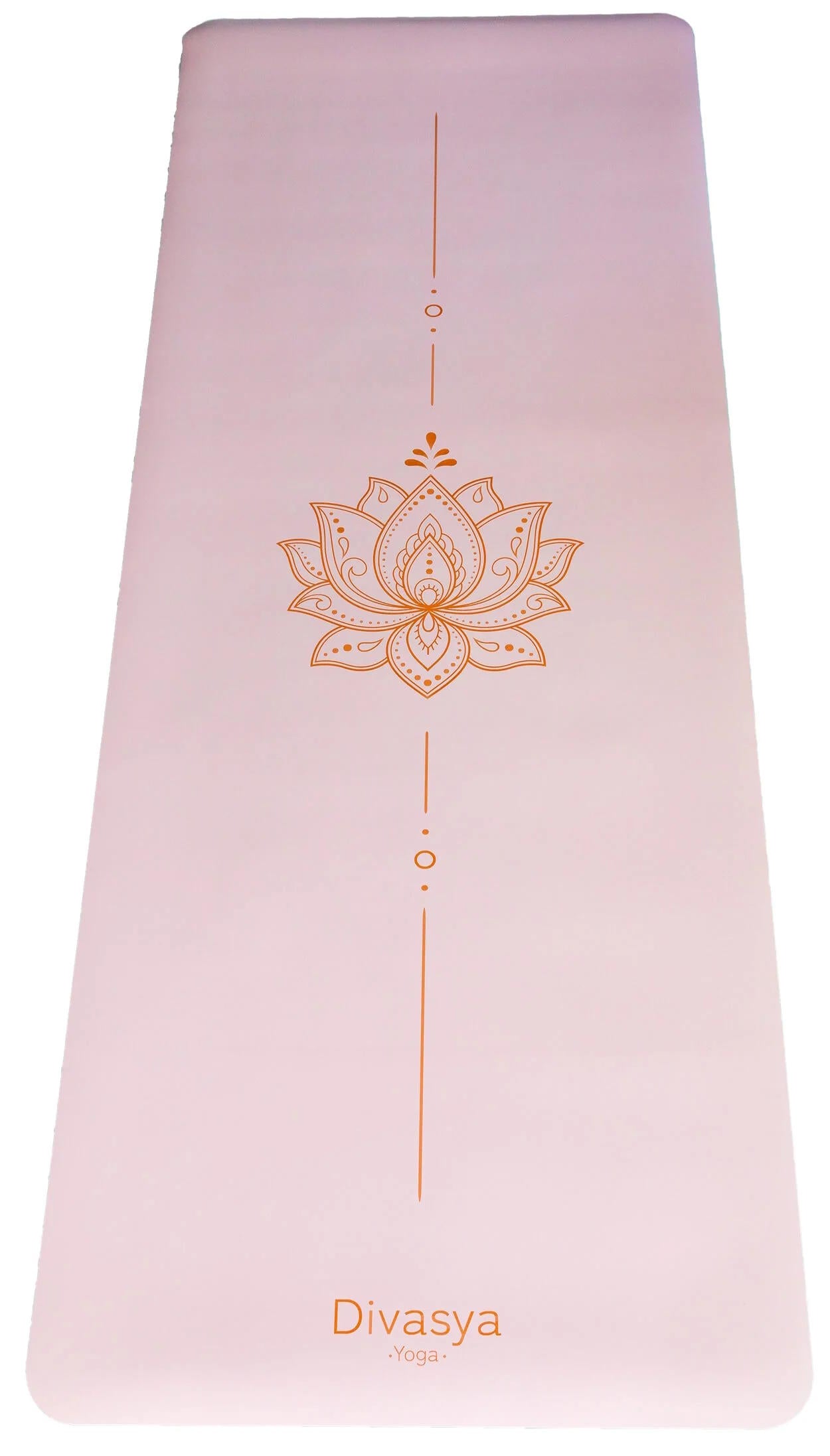 Yogamatte rutschfest Naturkautschuk PINK LOTUS, 185 cm