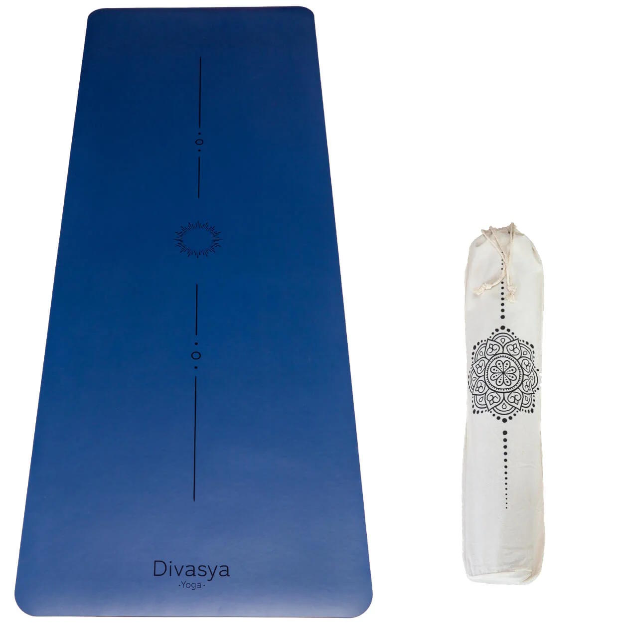 Yogamatte rutschfest Naturkautschuk DEEP BLUE, 185 cm
