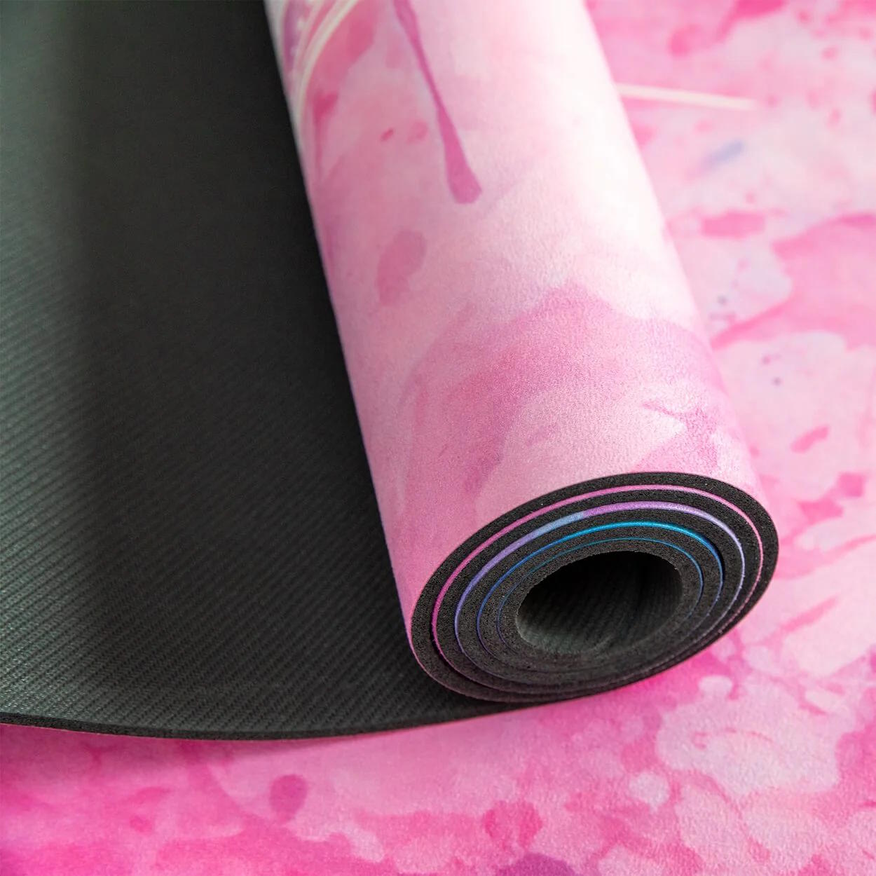Yogamatte Naturkautschuk PINK MANDALA, 183 cm