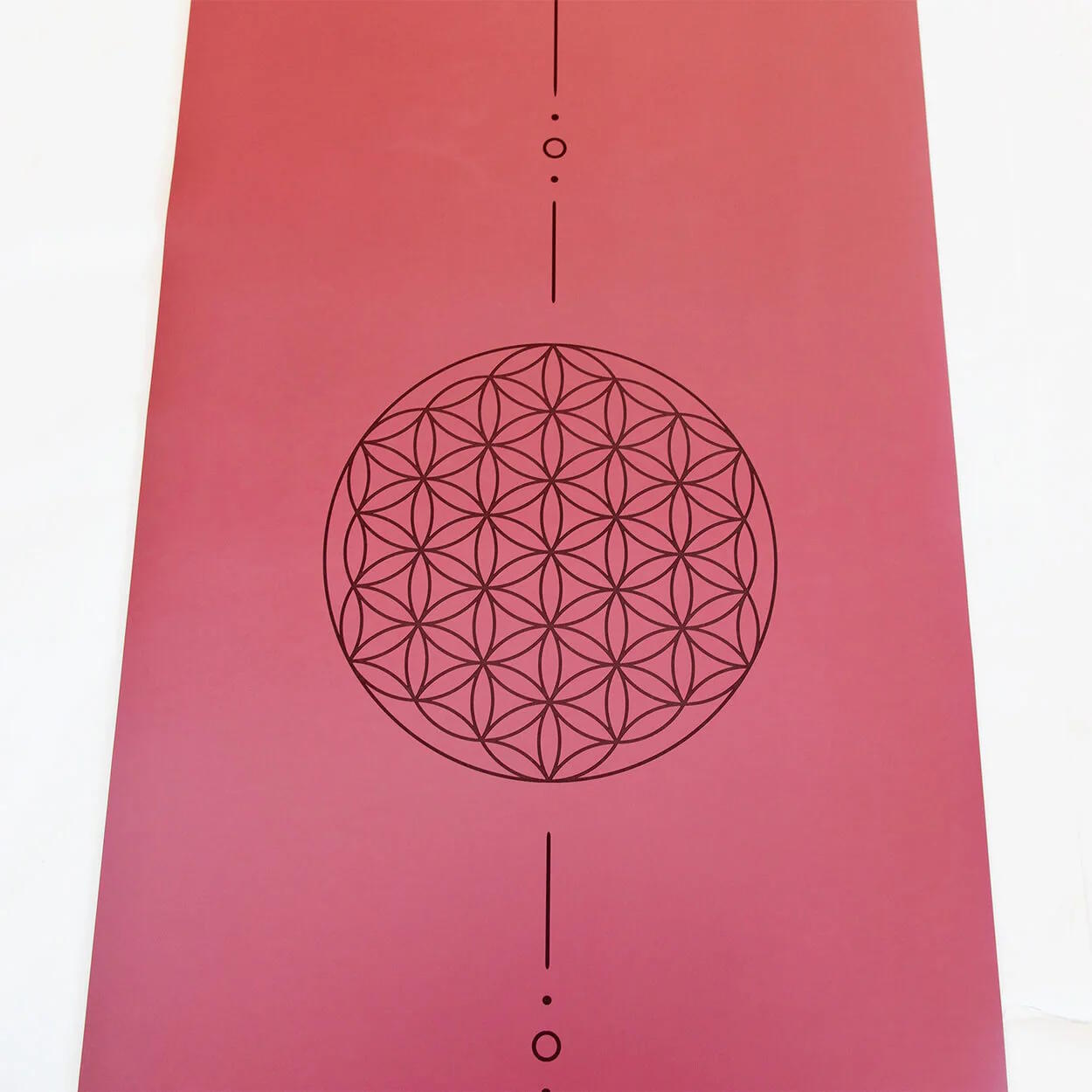 Yogamatte rutschfest Naturkautschuk BLUME DES LEBENS, 185 cm