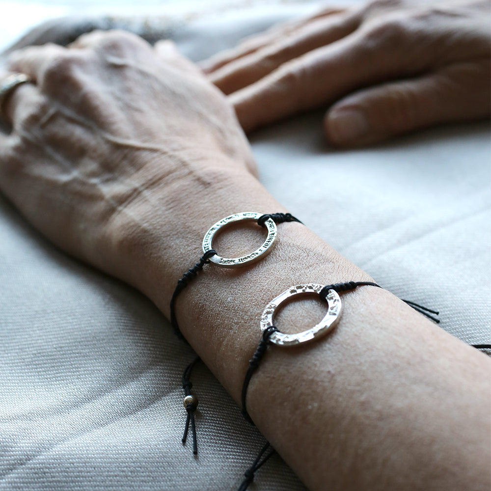 Yoga Mantra-Armband GAYATRI, Silber