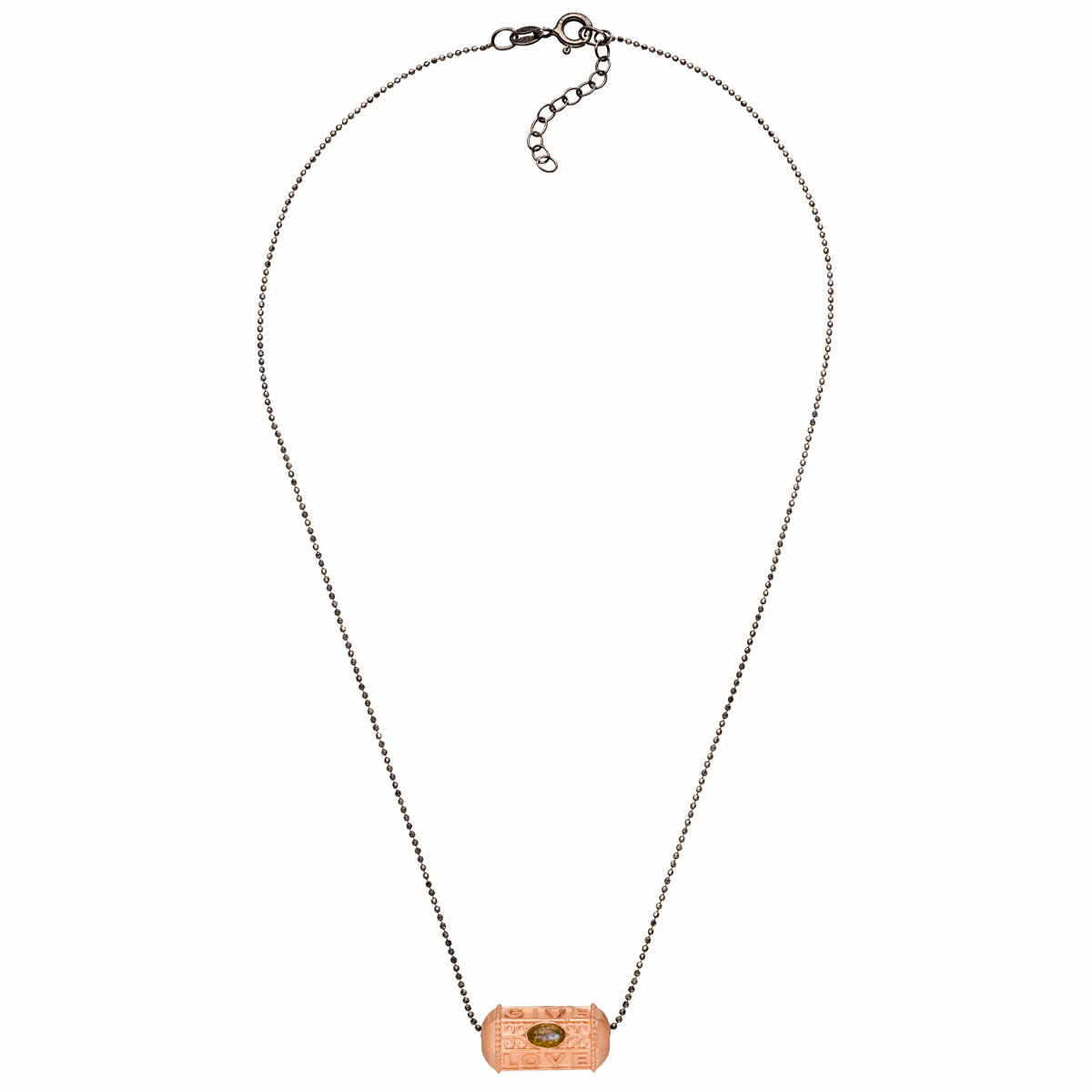 Yoga Halskette GIVE LOVE HOPE, Roségold