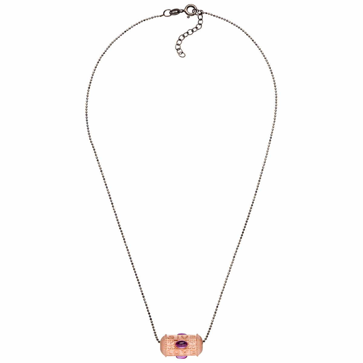 Yoga Halskette GIVE LOVE HOPE, Roségold