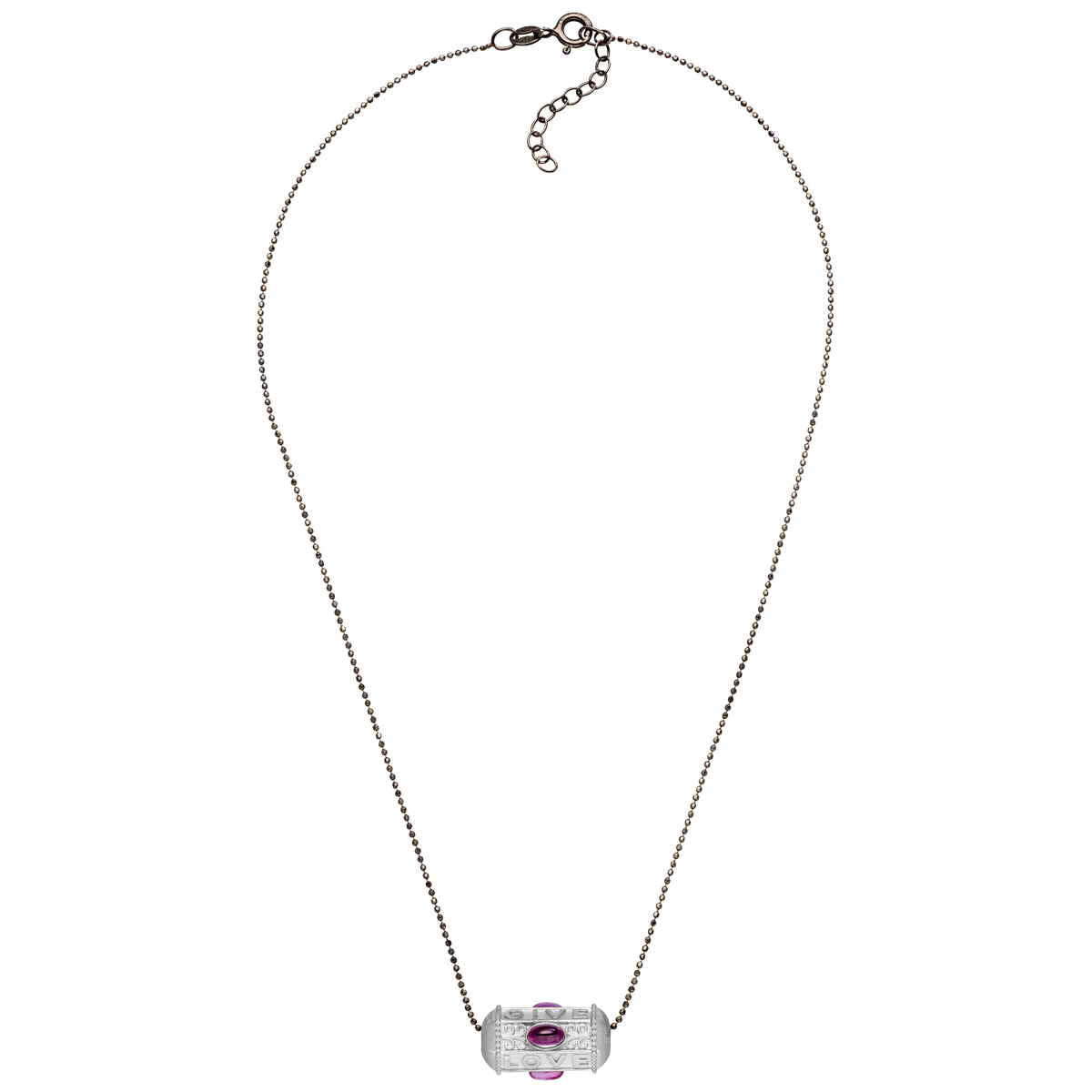 Yoga Halskette GIVE LOVE HOPE, Silber