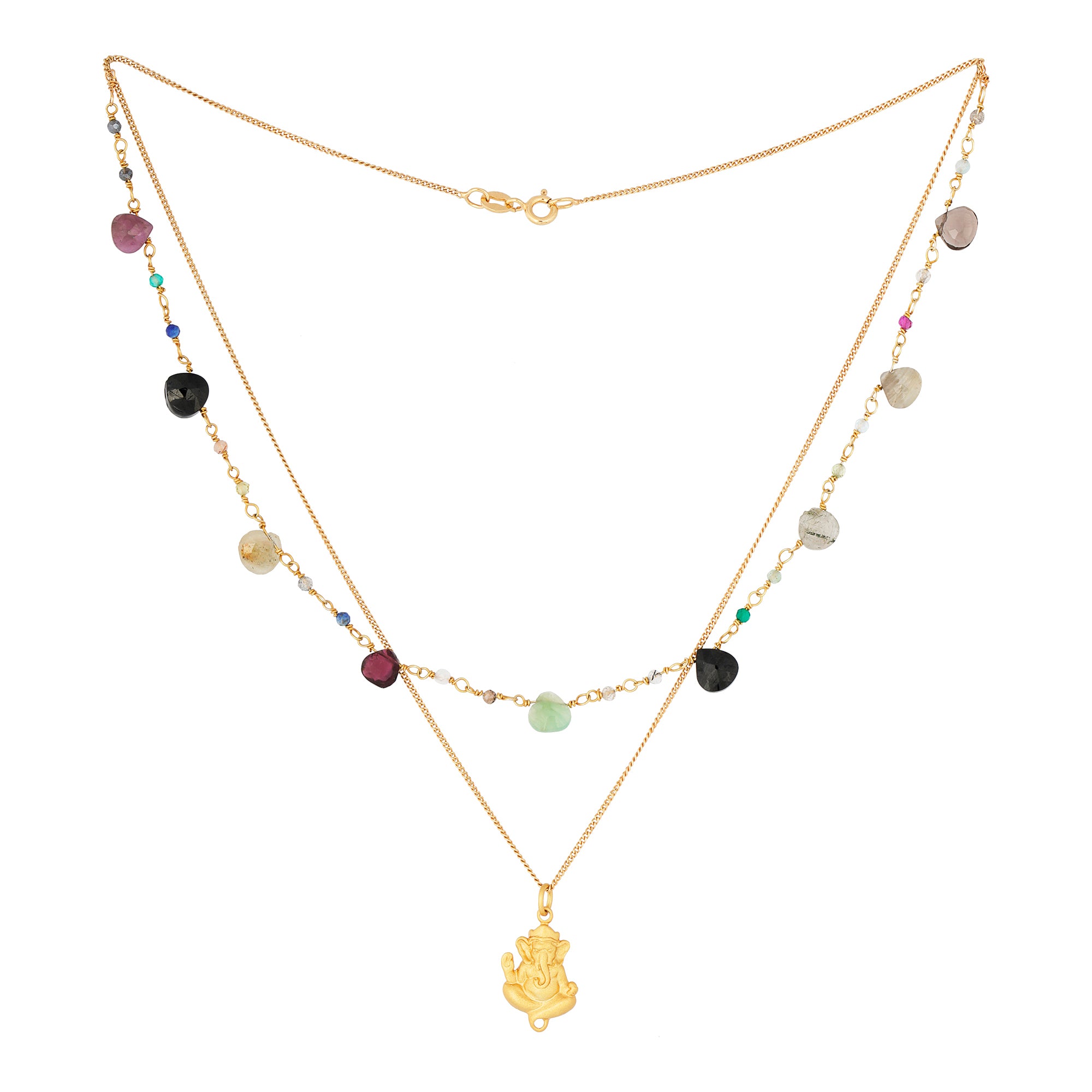 Yoga Choker Glücksbringer Halskette GANESHA, Gold