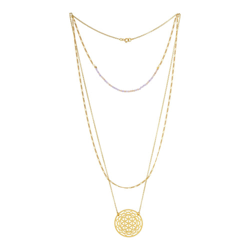 Yoga Halskette BLUME DES LEBENS, Gold