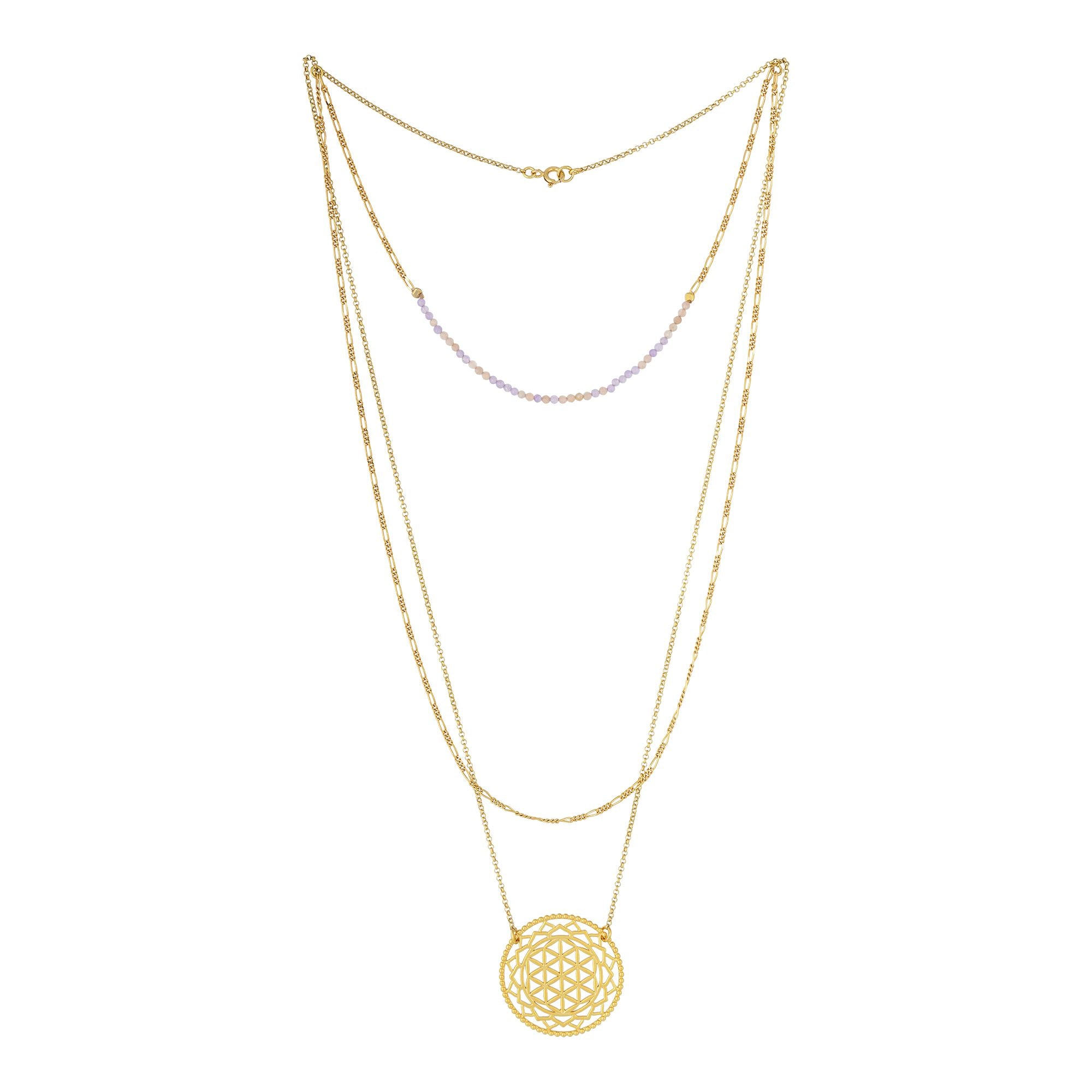 Yoga Halskette BLUME DES LEBENS, Gold
