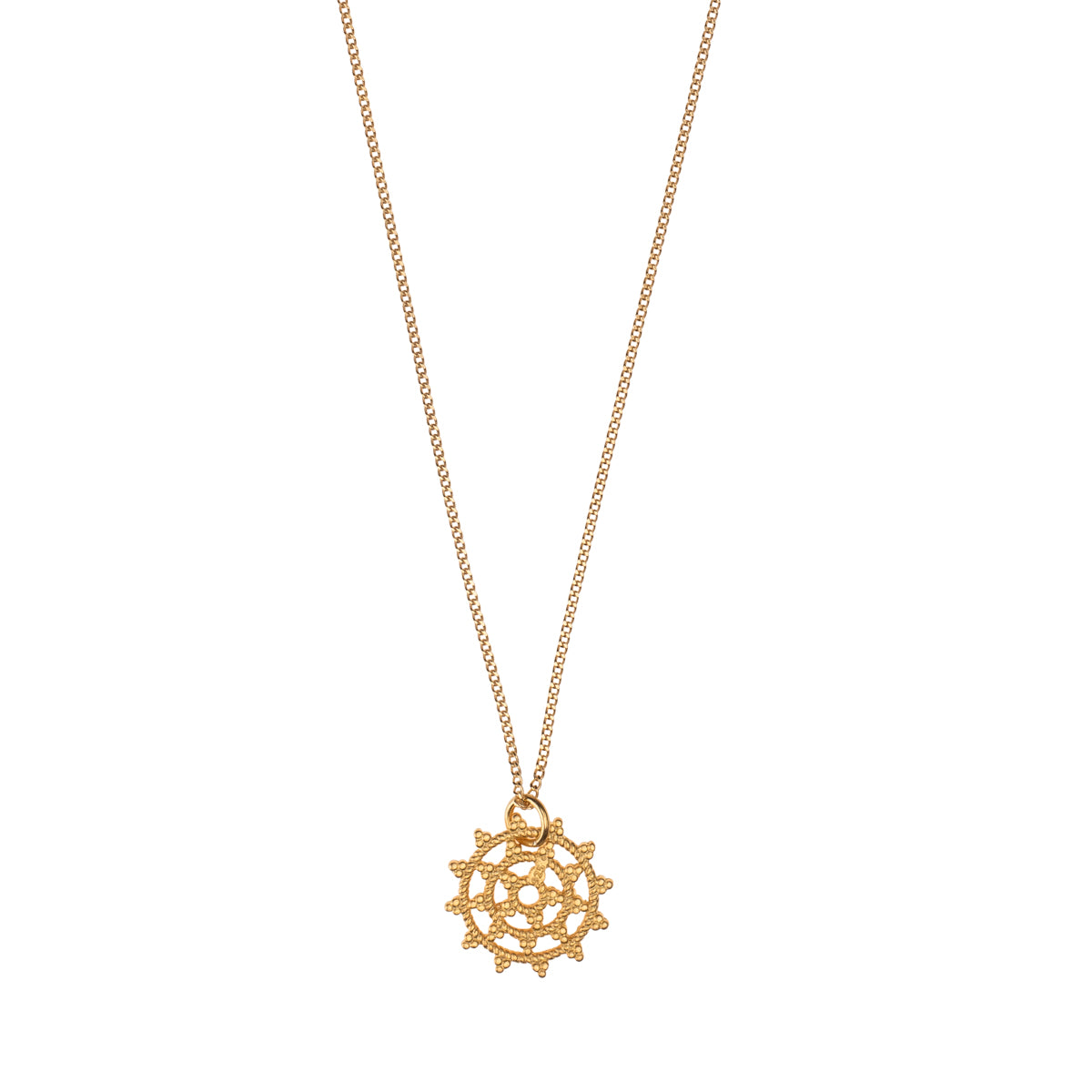 Yoga Halskette Wheel of Karma, Gold