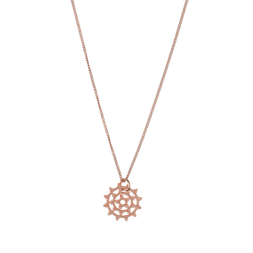 Halskette Wheel of Karma, Roségold