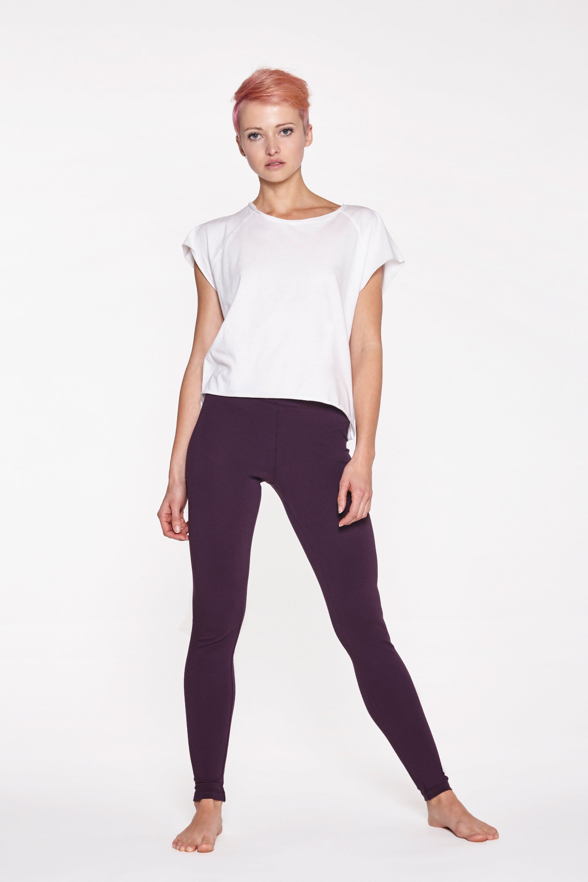 Yoga Leggings Plain Burgundy