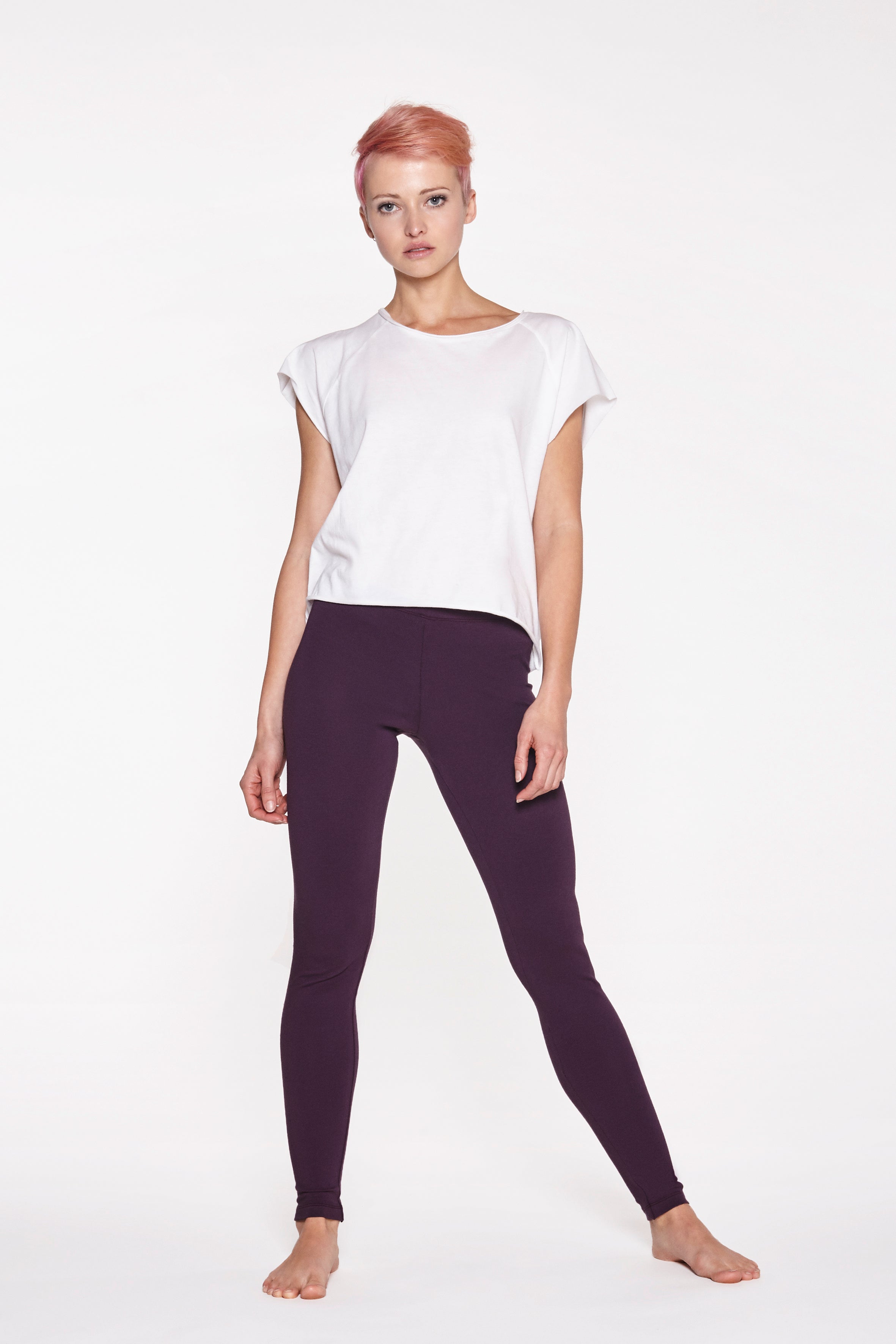 Yoga Leggings Plain Burgundy