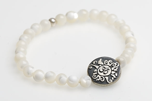 Mala Yoga Armband OM, Perlmutt